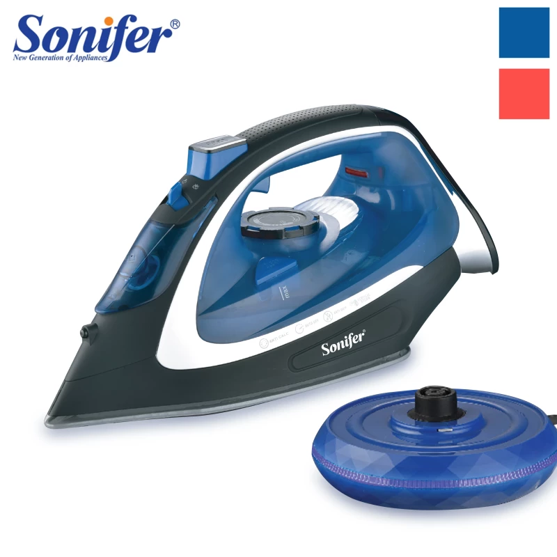 Steam Iron For Clothes Cordless 2400W Household Fabric Ceramic Soleplate Electric Iron Ironing Fast-heat For Clothes Sonifer